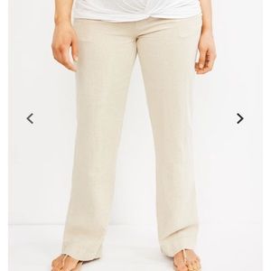 Wide Leg Linen Maternity Pants